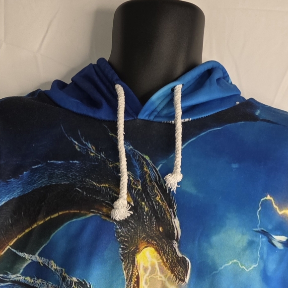 GODZILA Men's Graphic Hoodie Blue Size 3XL Ci-3224 - Picture 4 of 9